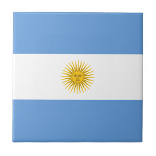 Baldosa cerámica con bandera argentina