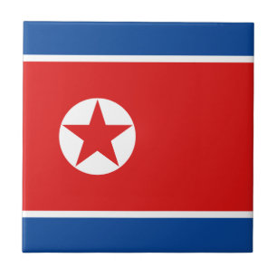Baldosa Cerámica con Bandera de Corea del Norte