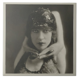 Baldosa cerámica con cara de Vintage Dancer