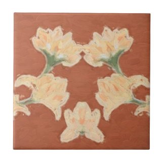 Baldosa cerámica con las flores de Nouveau Lotus