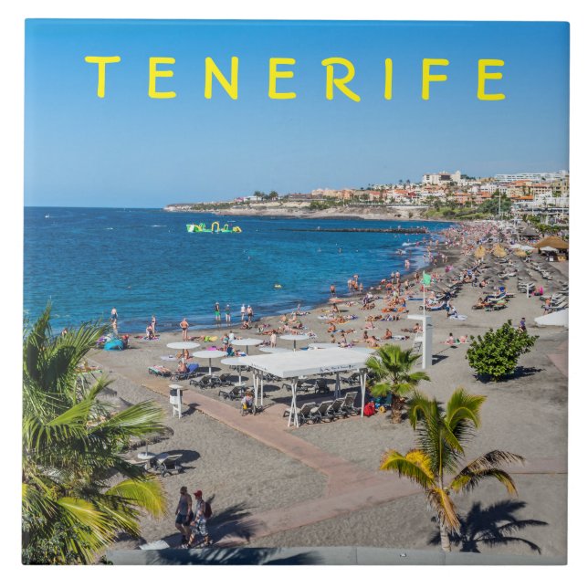 Baldosa cerámica con vistas a la playa de Tenerife (Frente)