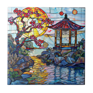 Baldosa cerámica de arte de vidrio con manchas jap