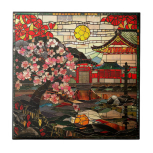 Baldosa cerámica de arte de vidrio con manchas jap