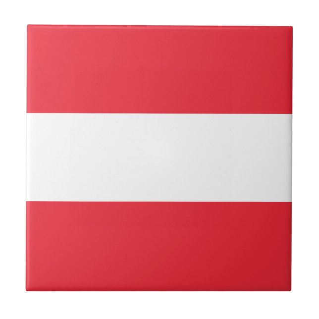 Baldosa cerámica de bandera austríaca patriótica (Frente)