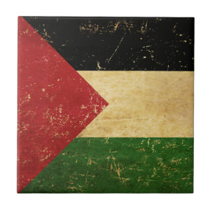 Baldosa cerámica de bandera palestina