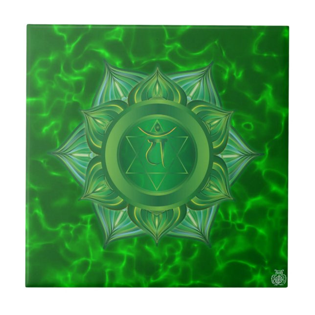 Baldosa cerámica de Chakra del corazón (Frente)
