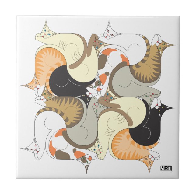 Baldosa cerámica de Ellie de la piel (Frente)