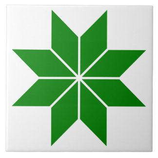 Baldosa cerámica de estrella geométrica verde