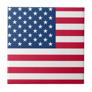 Baldosa Cerámica de la Bandera Americana Patriótic