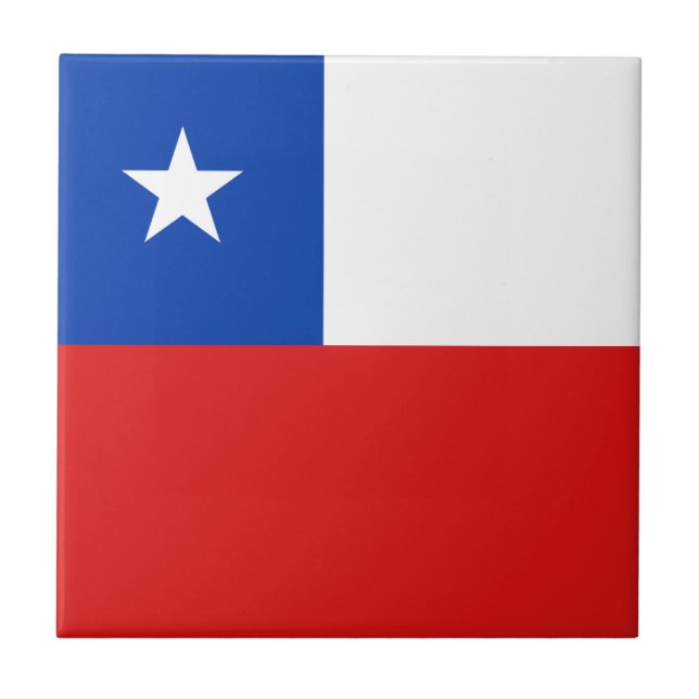 Baldosa cerámica de la bandera de Chile (Frente)