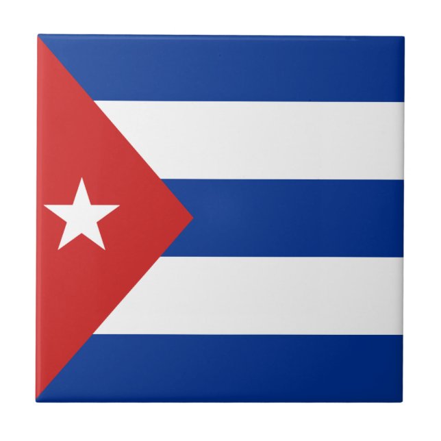 Baldosa cerámica de la bandera de Cuba (Frente)