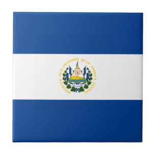 Baldosa cerámica de la bandera de El Salvador