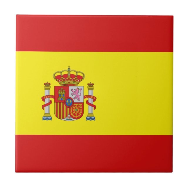 Baldosa cerámica de la bandera de España (Frente)