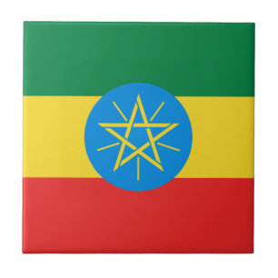 Baldosa Cerámica de la Bandera de Etiopía