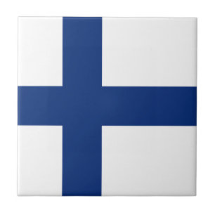 Baldosa cerámica de la bandera de Finlandia