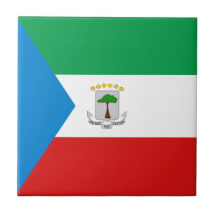 Baldosa Cerámica de la Bandera de Guinea Ecuatoria