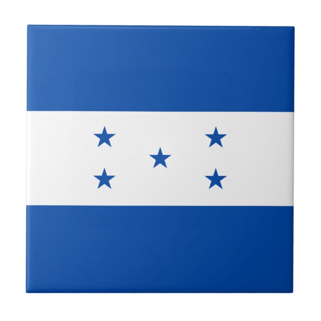 Baldosa cerámica de la bandera de Honduras (Frente)