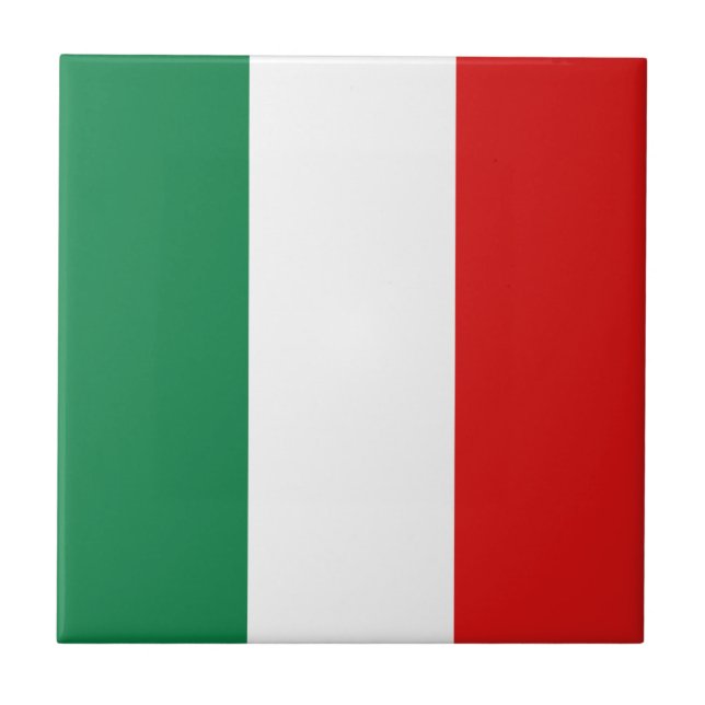 Baldosa cerámica de la bandera de Italia (Frente)