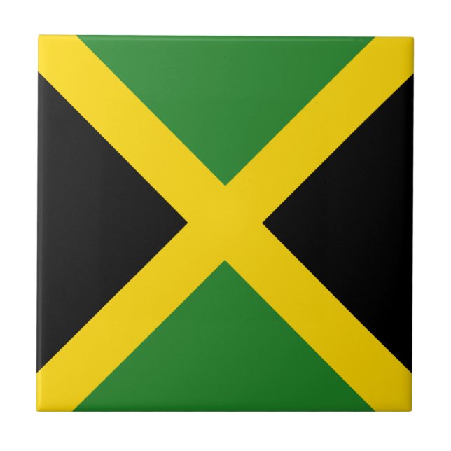 Baldosa cerámica de la bandera de Jamaica (Frente)
