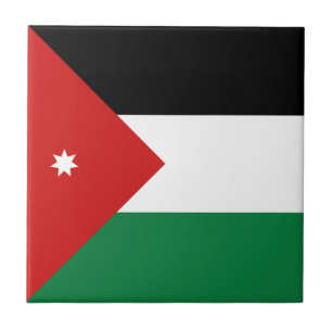 Baldosa cerámica de la bandera de Jordania
