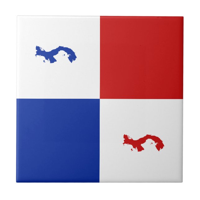Baldosa cerámica de la bandera de Panamá (Frente)