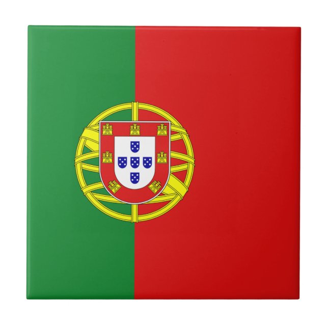 Baldosa cerámica de la bandera de Portugal (Frente)