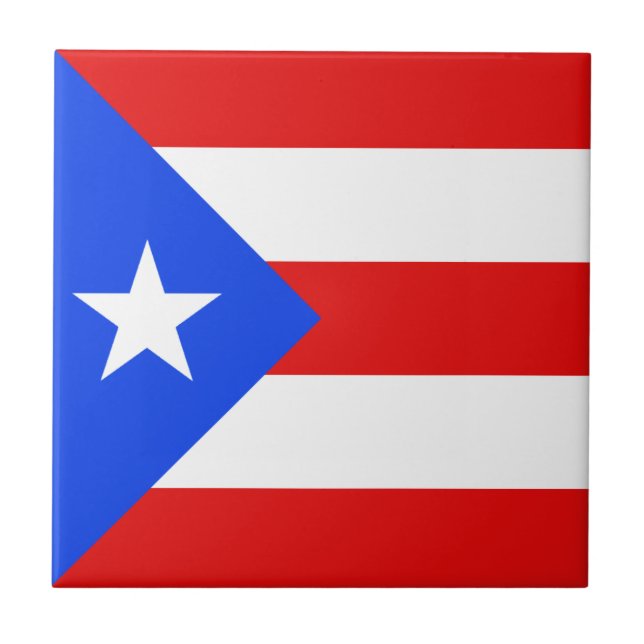 Baldosa cerámica de la bandera de Puerto Rico (Frente)