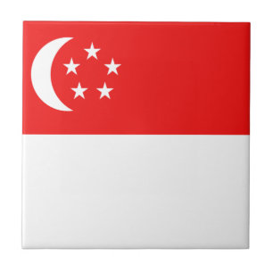 Baldosa cerámica de la bandera de Singapur