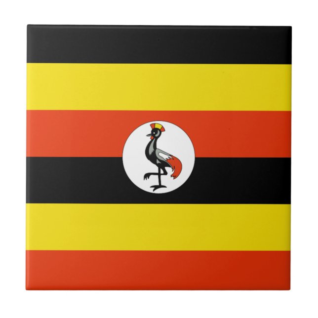 Baldosa Cerámica de la Bandera de Uganda (Frente)