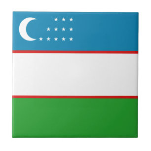 Baldosa Cerámica de la Bandera de Uzbekistán