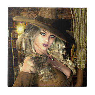 Baldosa cerámica de la bruja de la brujería