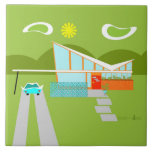 Baldosa cerámica de la casa retra del Palm Springs<br><div class="desc">Esta casa retra del Palm Springs con la baldosa cerámica del coche es el sueño de un amante moderno de los mediados de siglo. Las características del diseño minimalistas del arte al naranja y al vidrio lisos contienen con un tejado de la forma de la marca de cotejo dramáticamente que...</div>