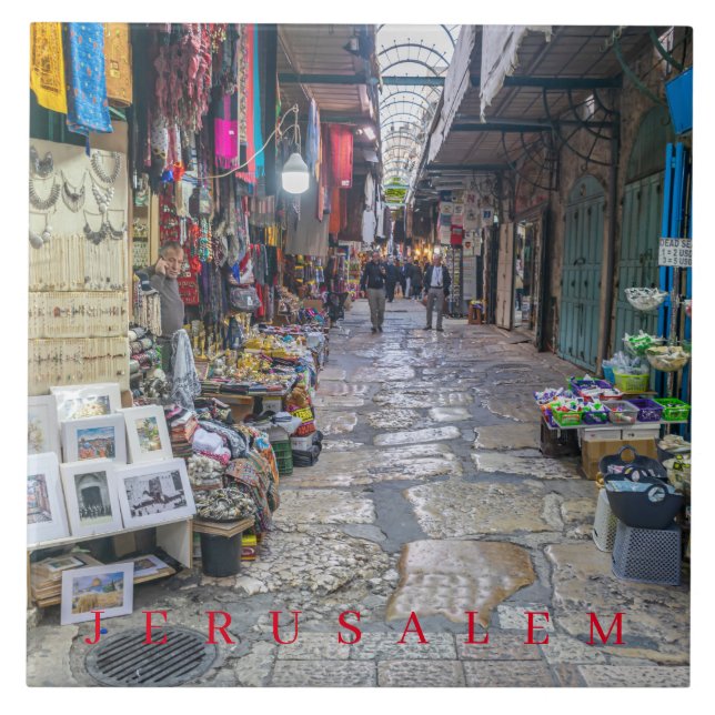 Baldosa cerámica de la Ciudad Vieja de Jerusalén (Frente)