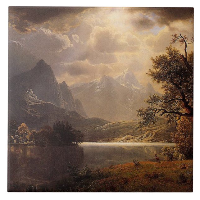 Baldosa cerámica de la fauna de los ciervos del (Frente)