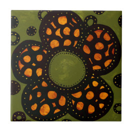 Baldosa cerámica de la flor