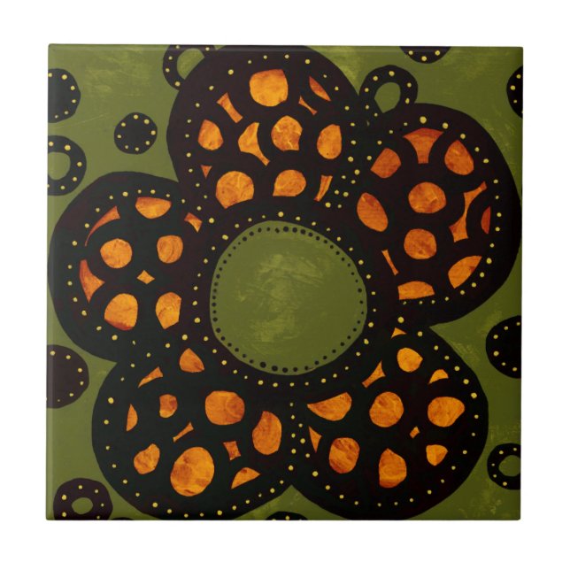 Baldosa cerámica de la flor (Frente)