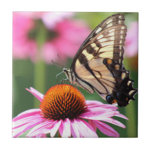 Baldosa cerámica de la mariposa amarilla de