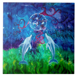 Baldosa cerámica de la mirada del delfín