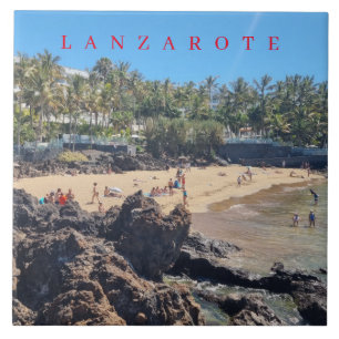 Baldosa cerámica de la playa de Lanzarote Puerto d