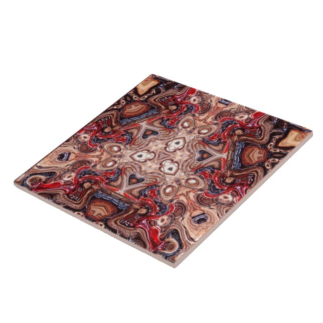 Baldosa cerámica de la tierra psicodélica tribal (Lado)