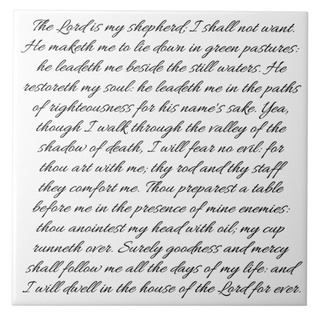 Baldosa cerámica de los salmos 23 (Frente)