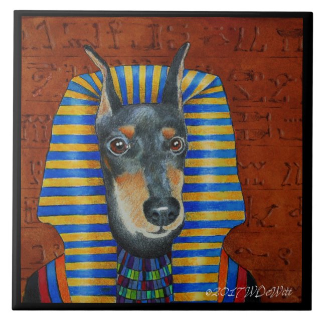 Baldosa cerámica de Manchester Terrier (Frente)