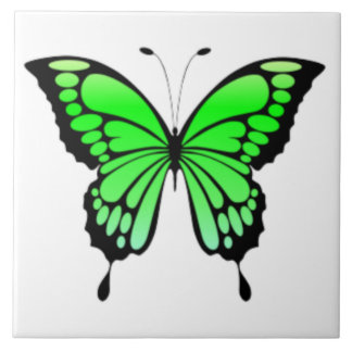 Baldosa cerámica de mariposa verde