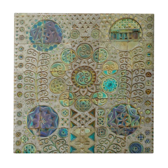 Baldosa cerámica de Nouveau del arte (Frente)