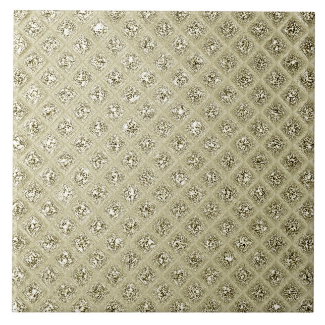Baldosa cerámica decorativa con crema dorada (Frente)