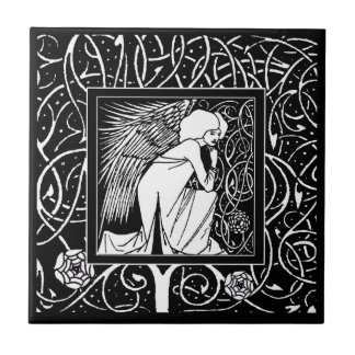 Baldosa cerámica del ángel de Beardsley del