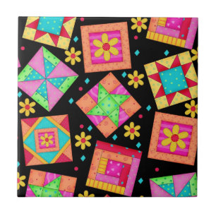 Baldosa cerámica del arte negro del edredón