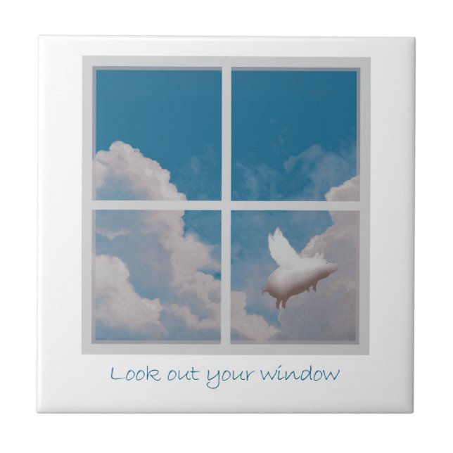 baldosa cerámica del cerdo del vuelo (Frente)