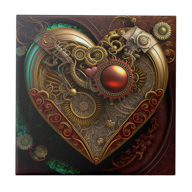 Baldosa cerámica del corazón del vapor (Frente)