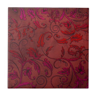 Baldosa cerámica del cordón rojo de las vides del